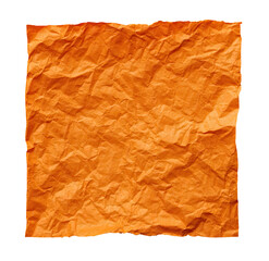 Obraz premium Orange crumpled paper, square format, bordered