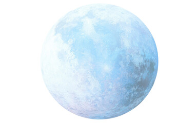 Full, pale blue moon, smooth surface