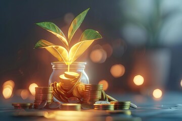 High Detail Picture of Investment Achievement Icon 3D Illustration