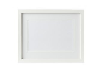 White picture frame isolated on transparent background