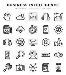 Simple Set of Business Intelligence Related Vector Lineal Icons.