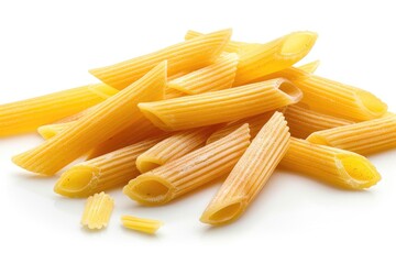 Vibrant Image of Pasta Penne Isolated on White Background