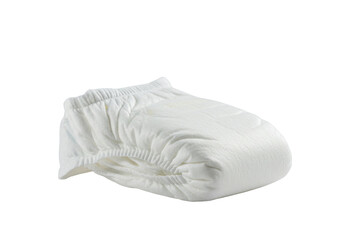 White diaper on transparent background baby hygiene product soft absorbent material healthcare childcare cleanliness