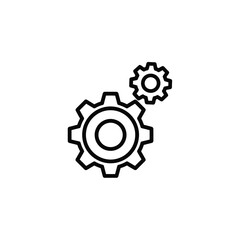 Obraz premium Vector icon of metal cogwheels and gears on an industrial background
