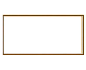Blank rectangular white canvas, framed in light gold