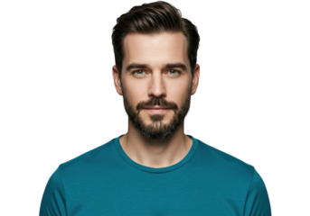 Man with beard and mustache isolated on transparent background