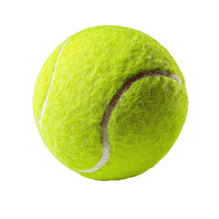 Yellow tennis ball, isolated on black