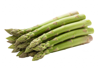 Fresh green asparagus spears isolated on transparent background