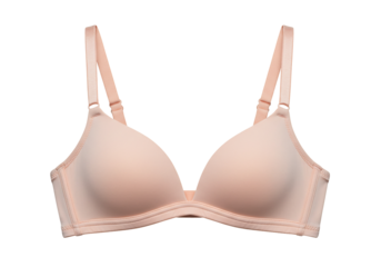 Peach colored bra lingerie soft comfortable fabric smooth texture transparent background