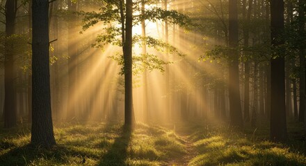 Obraz premium morning mist in the forest