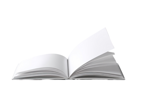 Open book, blank pages, white cover (1)