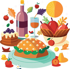 Festive holiday design with red green and blue elements