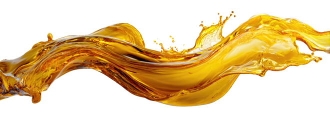 Golden liquid splash, flowing and dynamic
