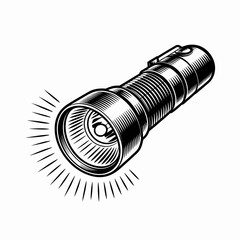 black flashlight isolated on white
