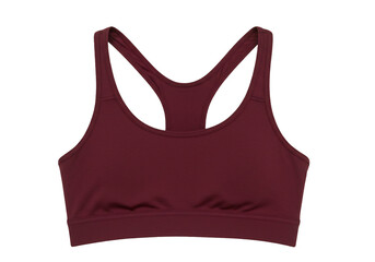 Burgundy sports bra fitness apparel activewear racerback top studio photography