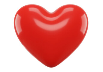 Red heart shape 3 d render transparent background