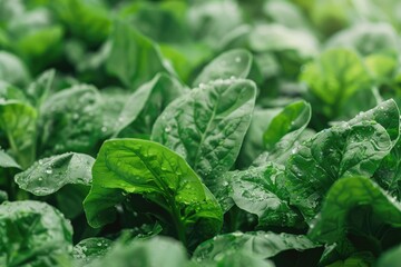 Ultra Quality Image of Leaves of Veggies in Greenhouse