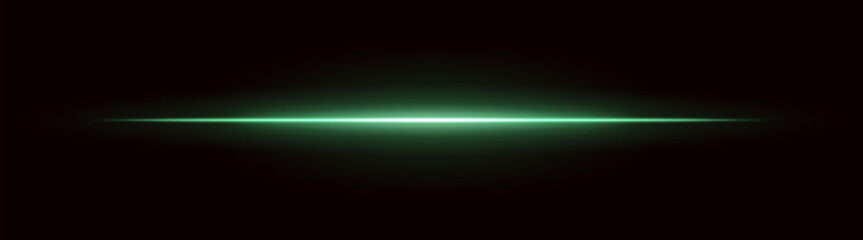 Radiant light. Straight glowing beam with intense center and dark fade edges. Suitable for digital interfaces and futuristic motion effects.