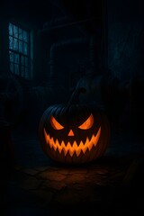 halloween pumpkin on a black background