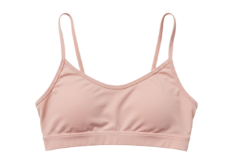 Pale pink womens bra smooth soft fabric thin straps transparent background