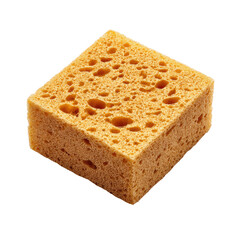 A square, porous cleaning sponge