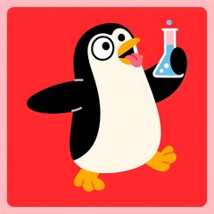 A cartoon illustration of a funny penguin