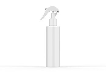 Plastic trigger spray bottle mockup on isolated white background, 3d illustration