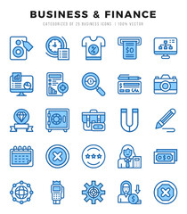 Set of Business & Finance icons. Vector Illustration.