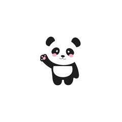 Naklejka premium Minimal panda silhouette vector icon on a white background