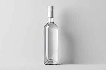 Clear glass wine bottle mockup
