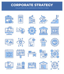 Collection of 25 Corporate Strategy Icons. Business Planning. Marketing. and Finance