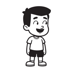 Handsome Man Black and White Illustration Vector Image Male Portrait Fashion Sketch Line Art Design