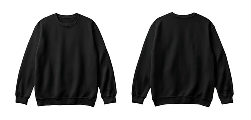 Black sweatshirt, front and back view