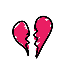 red heart on white background