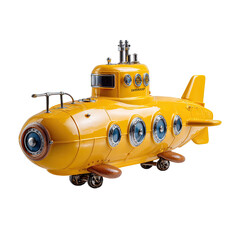 Obraz premium Yellow submarine, detailed, cartoonish, steampunk