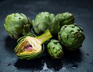 Obraz premium Fresh Artichokes Close-up