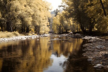 Fototapeta premium 가을 강 풍경