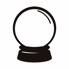 Obraz premium Simple vector illustration of a fortune telling crystal ball with stand