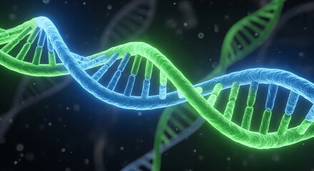 DNA Helix Glowing Illustration Science Genetic Code Biology Double Helix Strand