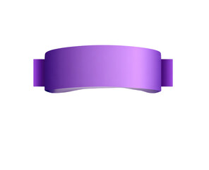 A stylized, purple ribbon banner.  It's a flat, 2D graphic of a ribbon, with a smooth, gradient purple color