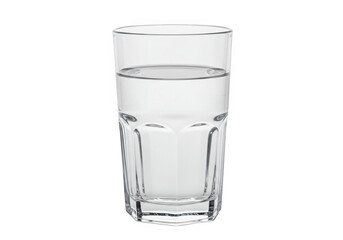 Clear water in a tall glass isolated on transparent background