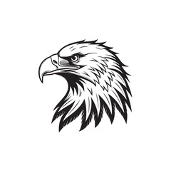 Majestic eagle head silhouette with sharp beak clean vector design