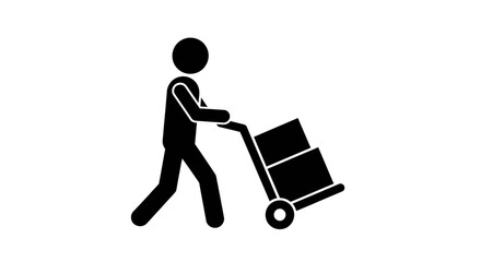 hand truck icon, dolly icon vector, delivery symbol, shipping icon, moving boxes vector, warehouse trolley icon, logistic symbol, cargo transport icon, package delivery icon, parcel moving vector, fre