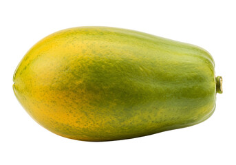 Green papaya fruit isolated on transparent background