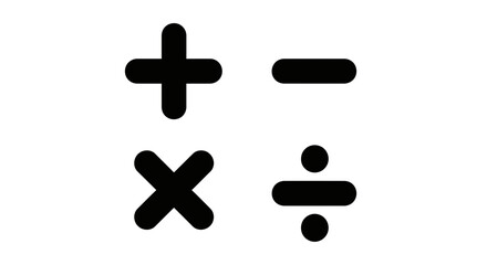 Obraz premium math, symbols, addition, subtraction, multiplication, division, calculator, numbers, equation, formula, arithmetic, operations, mathematics, vector, icon, design, education, school, learning, calculat