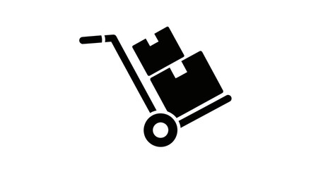 hand truck icon, dolly icon vector, delivery symbol, shipping icon, moving boxes vector, warehouse trolley icon, logistic symbol, cargo transport icon, package delivery icon, parcel moving vector, fre
