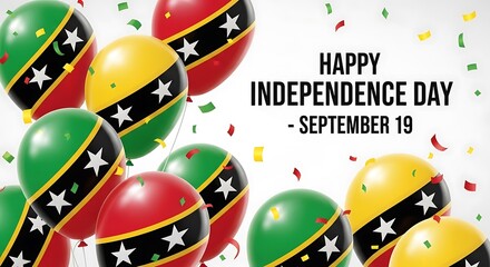 Celebrating Saint Kitts and Nevis Independence Day with Colorful Balloons