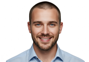 Smiling man isolated on transparent background