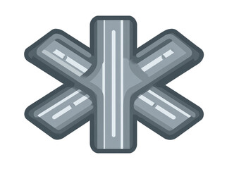 Obraz premium Gray stylized medical cross symbol