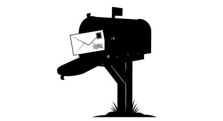 mailbox, letter, envelope, post, mail, message, communication, delivery, package, correspondence, postal, icon, silhouette, clipart, vector, design, graphic, illustration, symbol, outline, shape, pict